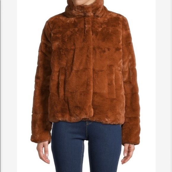 NVLT Jackets & Blazers - ❌Sold❌BNWT Cognac NVLT Women’s Faux Bunny Fur Puffer